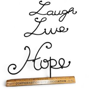COPY - Metal Words in Cursive Live Laugh Hope 6" High Christmas Home Decor